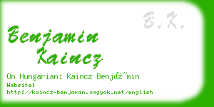 benjamin kaincz business card